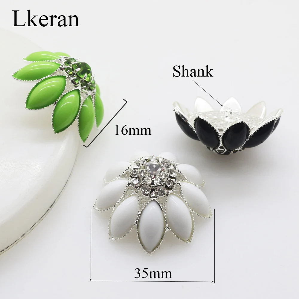 LKERAN Fashion 1 предмет 35 мм большие полимерные стразы швейные пуговицы золотистые