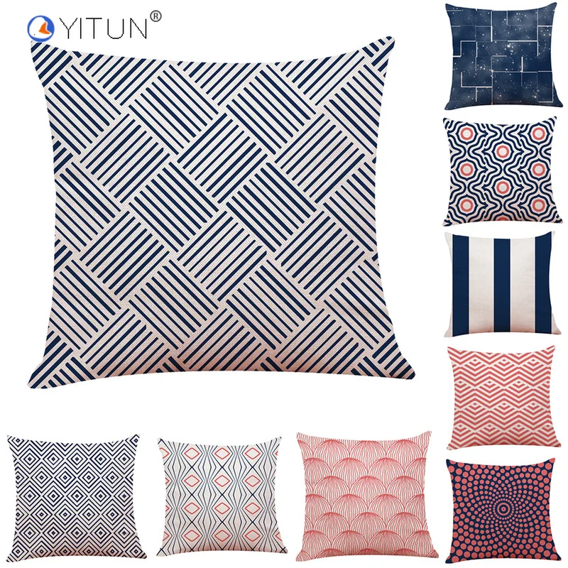 YITUN Cushion Covers 45*45 Geometric Throw Pillow Cover Printed Plain Woven Square Case zipper Decor Home Sofa Bed Car | Дом и сад