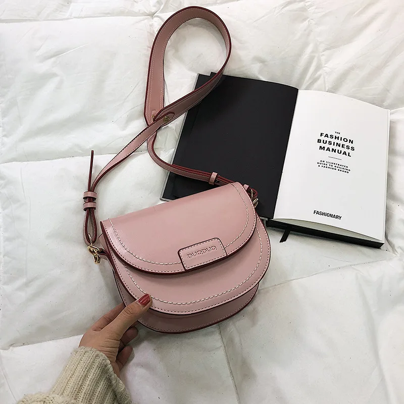 pink Женские седельные сумки через плечо для женщин, высококачественные роскошные кожаные сумки, дизайнерская сумка, основная Женская сумка через плечо - Цвет: pink