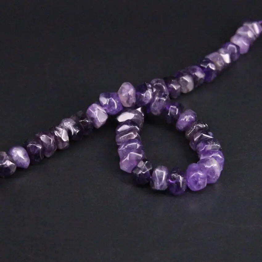 Граненые бусины из натурального аметиста круглые россыпью искусственные