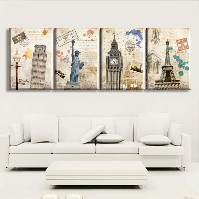 Большая статуя свободы Эйфелева башня наклонная Пизы достопримечательность