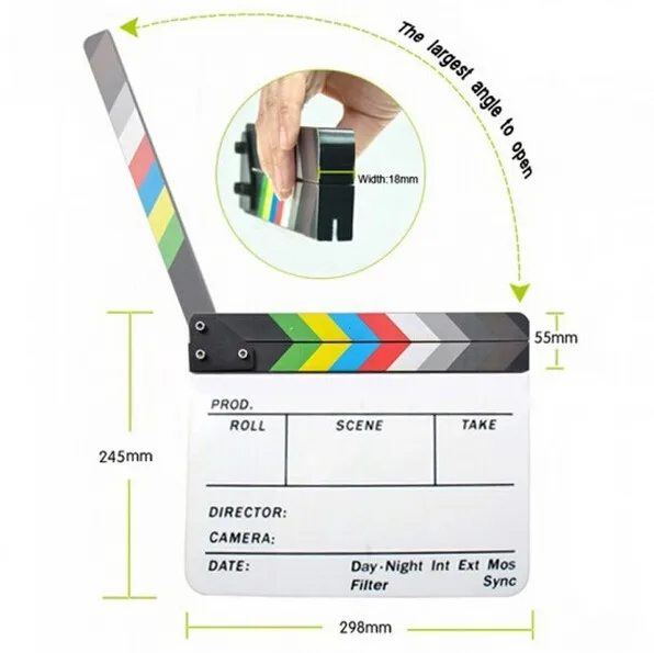Топ универсальный акриловый цветной Хлопушка ТВ фильм Slate Cut ролевые игры Prop