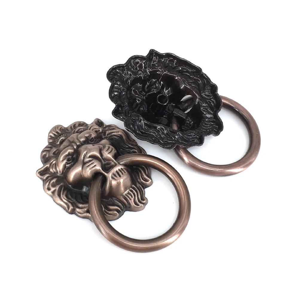 

Lion Drawer Pull Knobs Handles Dresser Drop Pulls Rings Antique Bronze Lion Head Door Knocker Cabinet Knob Handle