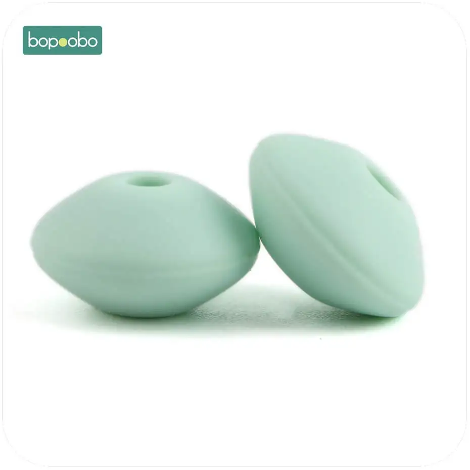 Mint Bopobo 40 шт 12 мм Силиконовые Бусины Abacus чечевица SoftBPA бесплатно пищевого материала DIY ремесла Детские Teeething бусы Детские Прорезыватели - Цвет: Mint