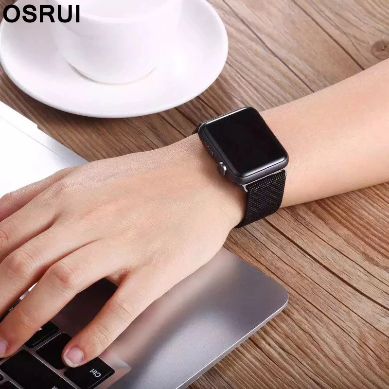 Миланский сетчатый ремешок для Корреа apple watch 4 44 мм 42 Нержавеющая сталь iwatch серии