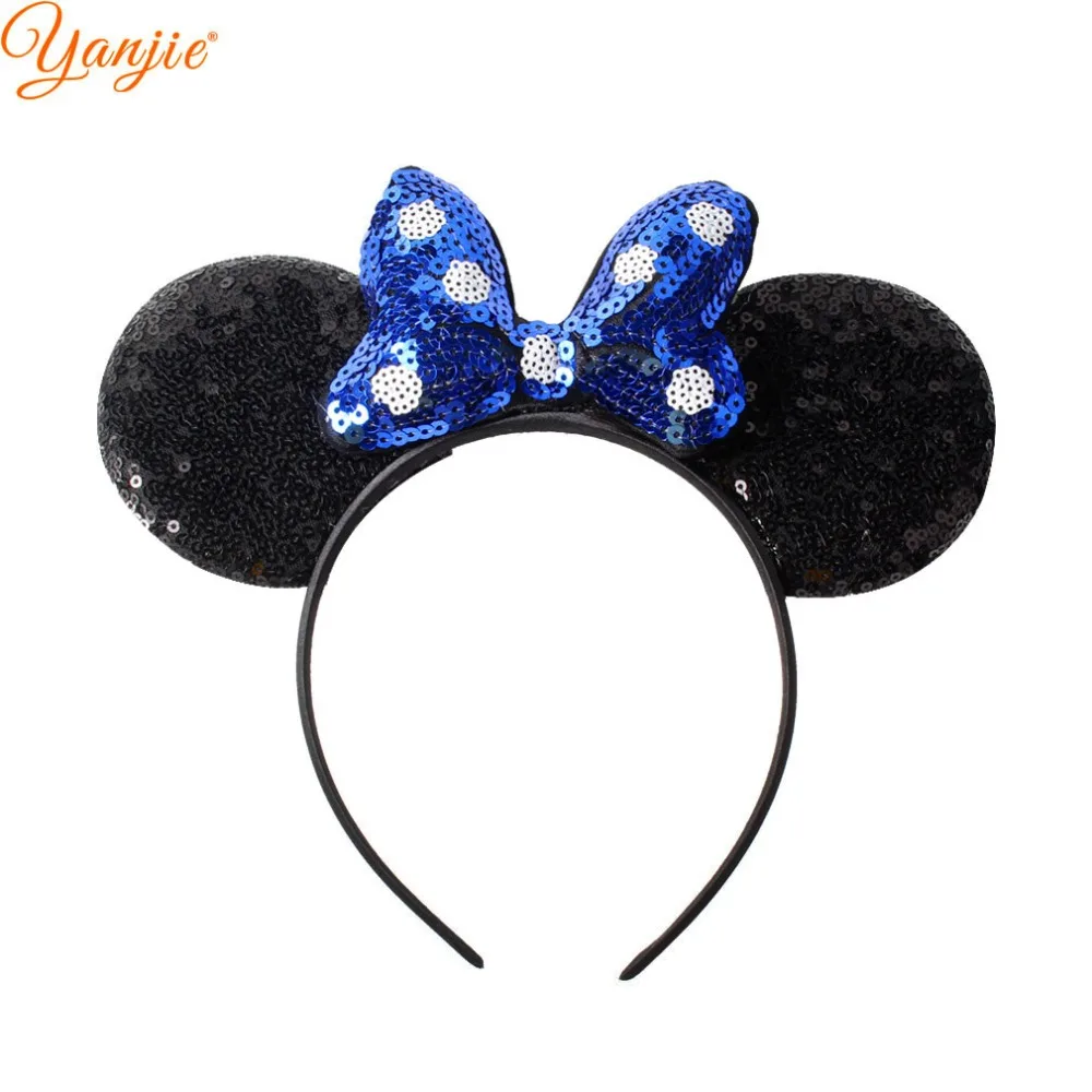 Classic Dots Sequin Bow Headbands For Girls Party Hair Accessories Women Mouse Ears Band Kids Sequins Headband |