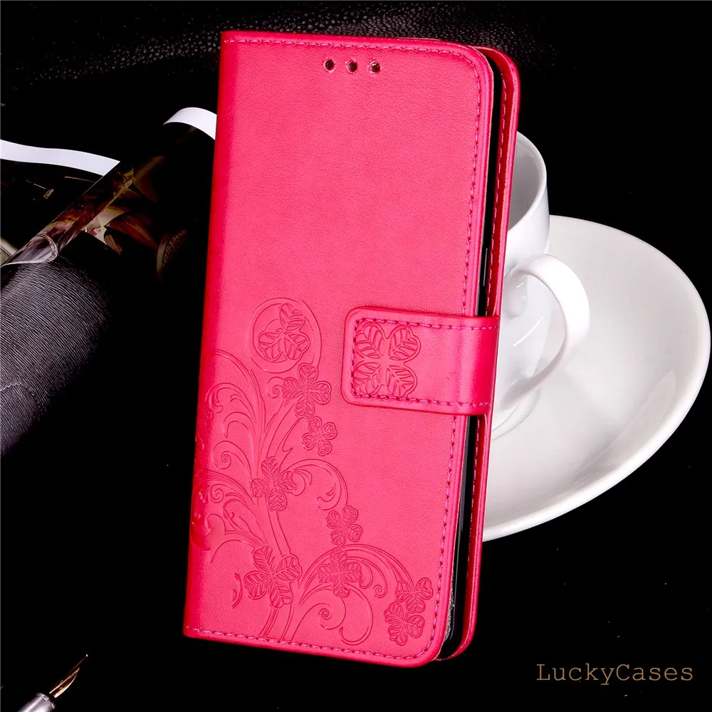 Чехол для телефона Lucky Clover Xiaomi RedMi 5 Plus тисненая цветная Кожа Флип Ретро кошелек с