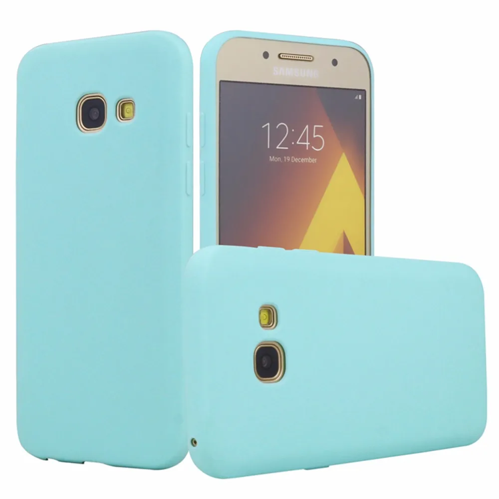 Резиновый ТПУ силиконовый чехол для samsung Galaxy A3 2016 2017 Карамельный Цвет Мягкий