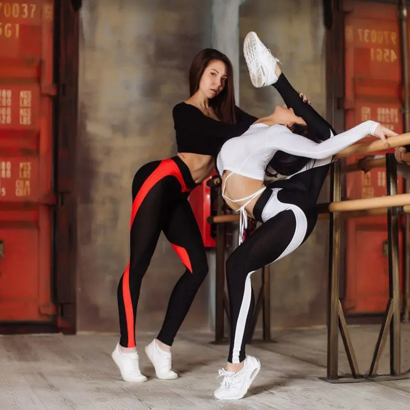 High Waist Women Yoga Pants Cross Patchwork Training Running Compression Elastic Workout Sport Leggings Fitness Trousers | Спорт и