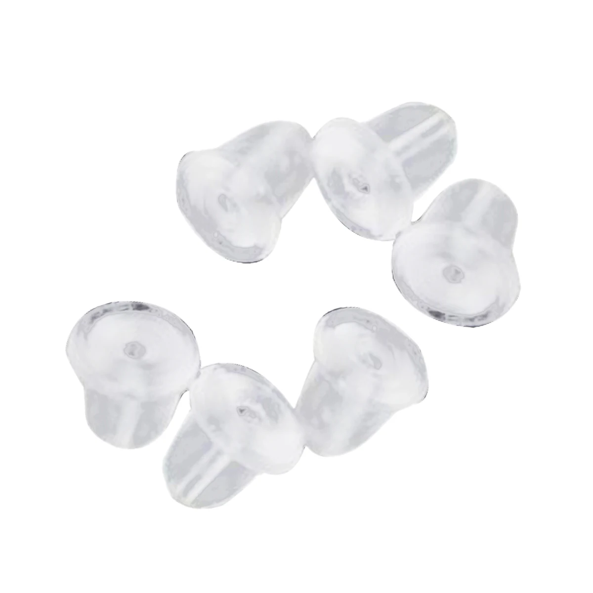 100 шт. полупрозрачная резиновая Серьга Пробки белый 4 мм x 6 мм|stopper|stoppers earrings |
