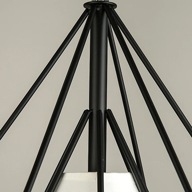 Moderna jaula colgante Luz de hierro minimalista retro piso de estilo escandinavo dije de pirámide de la lámpara de metal lámpara E27 interior ZDD0004