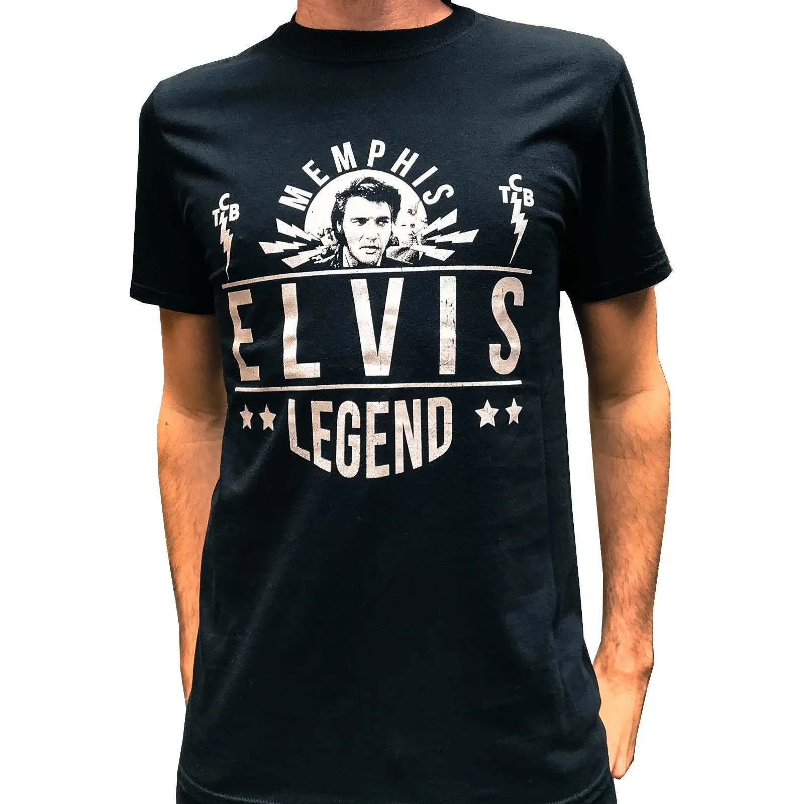 Официальная футболка ELVIS PRESLEY Legend черная все размеры бесплатная доставка дешевые