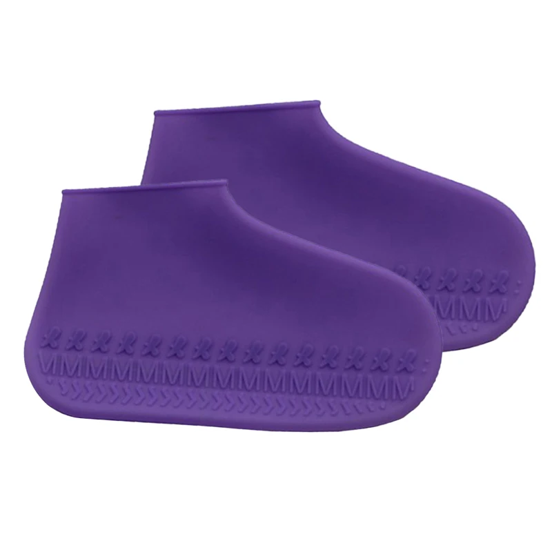 Purple 1 пара водонепроницаемых резиновых чехлов для дождливой обуви, Нескользящие силиконовые чехлы для обуви, 8 цветов на выбор, размер s/m/l, многоразовые Чехлы для дождливой погоды - Цвет: Purple