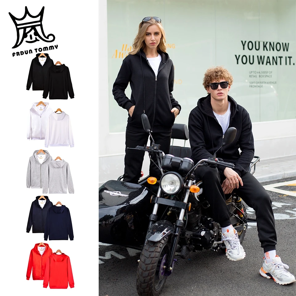FRDUN TOMMY women zipper Hoodies Jacket Drawstring Zipper Hooded Sweatshirt Tops girl Long Sleeve Pocket Pullover Hoodie Coat | Женская