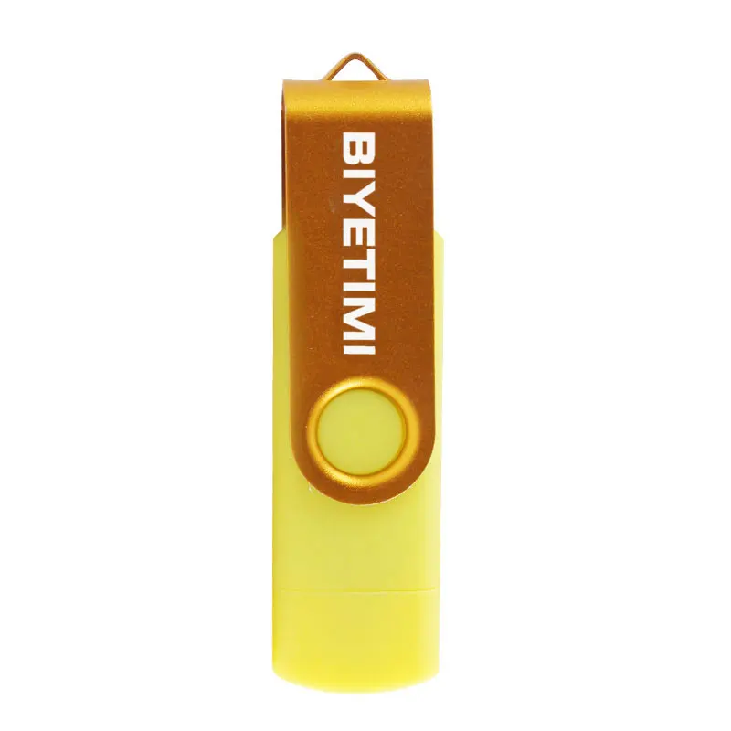 Yellow Usb флеш-накопитель Biyetimi, 64 ГБ, 32 ГБ, флешка 2,0, 8 ГБ, 16 ГБ, флеш-накопитель, высокая скорость, настраиваемый u-диск для смартфона - Цвет: Yellow