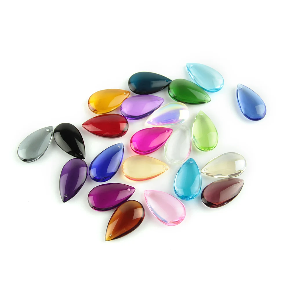 

100pcs/Lot , 50mm, Mixed Color, Pear Shape/Tear Drop, Crystal Curtain Pendant For DIY Curtain , Chandelier Parts, Free Shipping