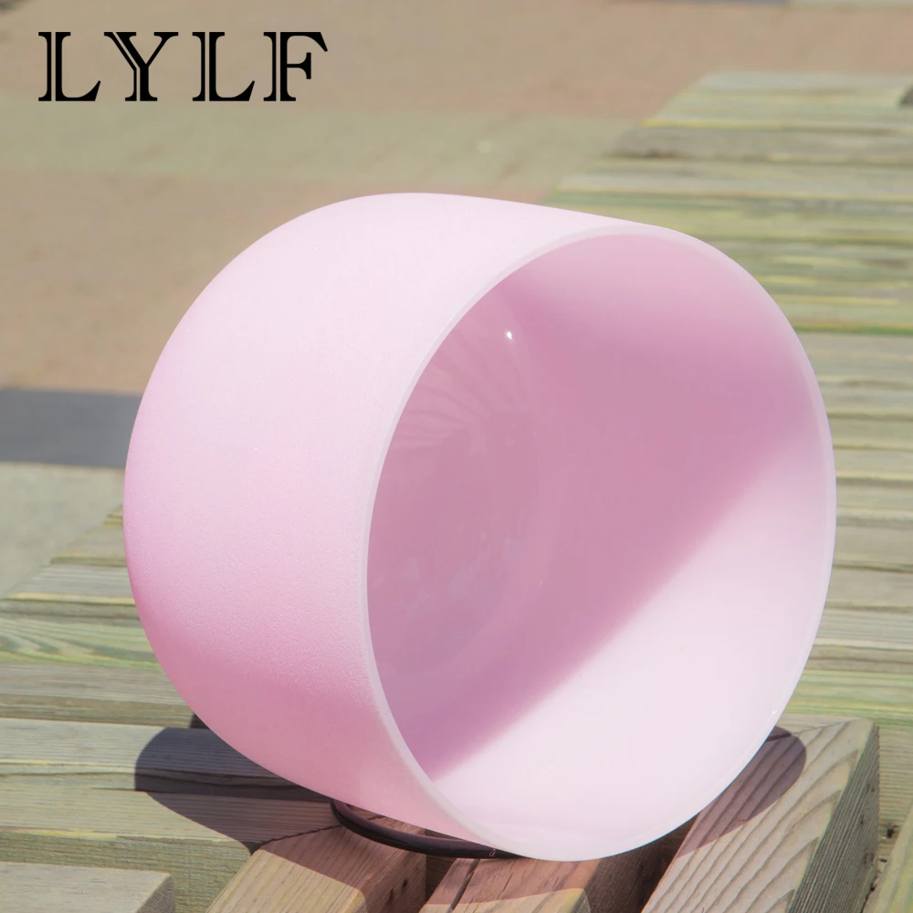10Inch Rose Pink Colored Frosted Quartz Crystal Singing Bowl Meditation | Спорт и развлечения