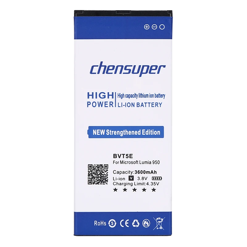 Chensuper 3600mAh BV-T5E BVT5E литий-ионный аккумулятор для телефона Nokia Lumia 950 RM-1106 RM-1104 телефон
