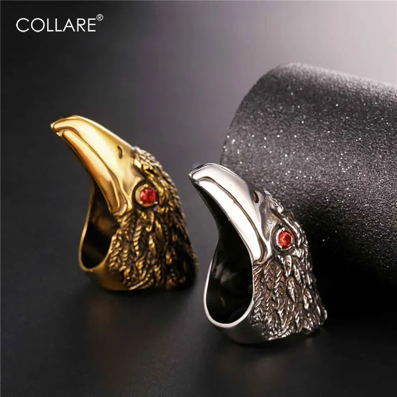 Кольцо мужское винтажное в стиле панк рок из нержавеющей стали|animal ring|retro ringeagle ring