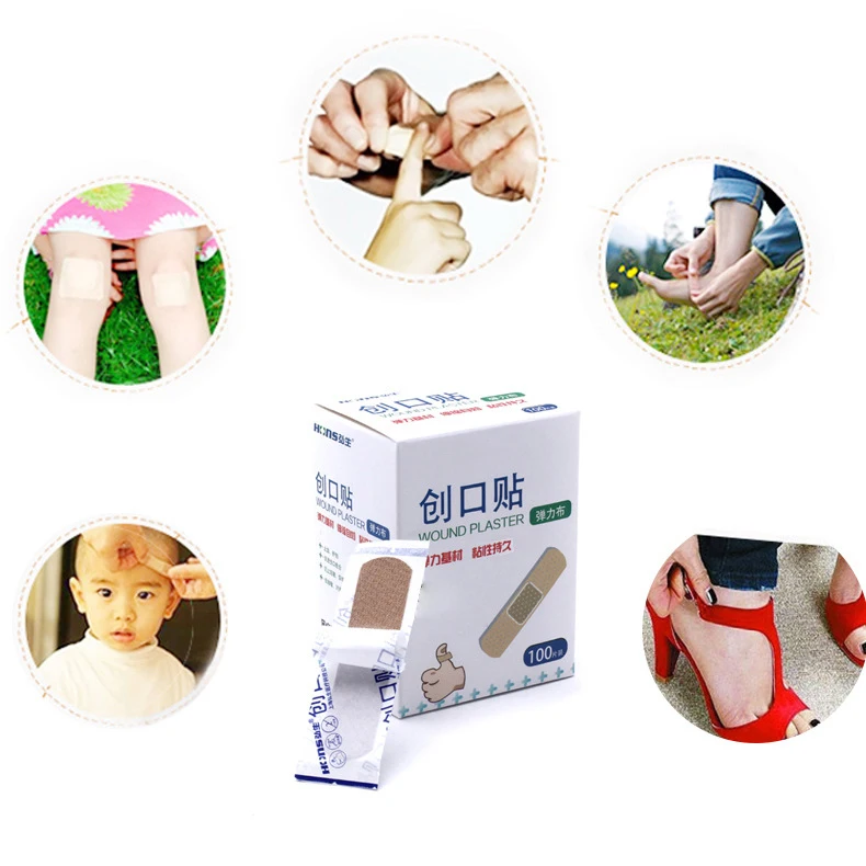 100 шт./кор. пластыри Водонепроницаемый дышащая гемостаза липкий пластырь раны