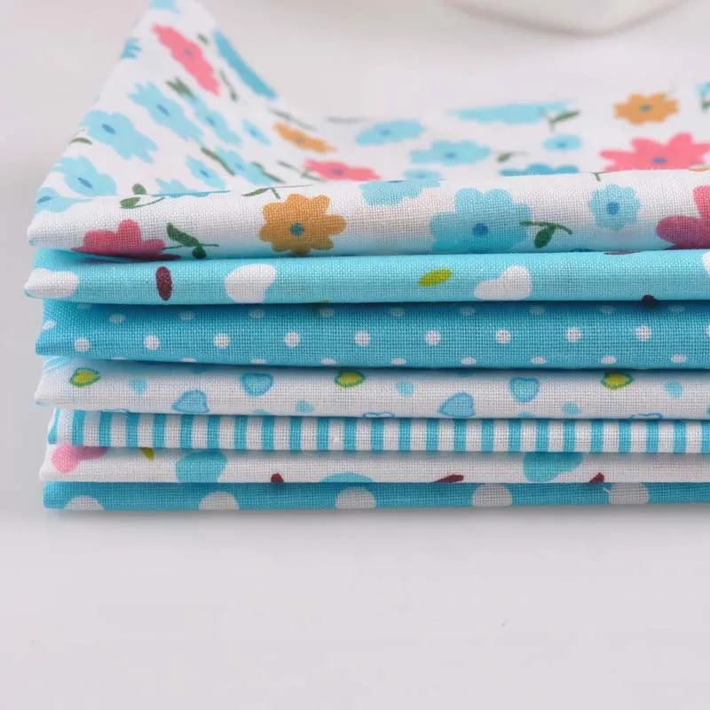 Смешанная ткань в голубую точку стиле пэчворк для шитья сделай сам детей