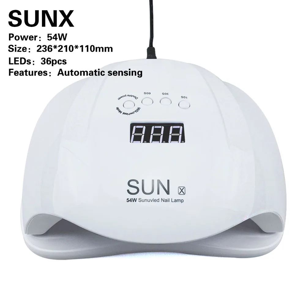 SUNX SUN5 PRO 72 Вт Сушилка для ногтей Светодиодный УФ-лампа SUNX 54 Вт маникюр ногтей лампы для отверждения светодиодный гель 100 V-240 V с автоматическим Сенсор ногтей Сушилки - Цвет: SUNX