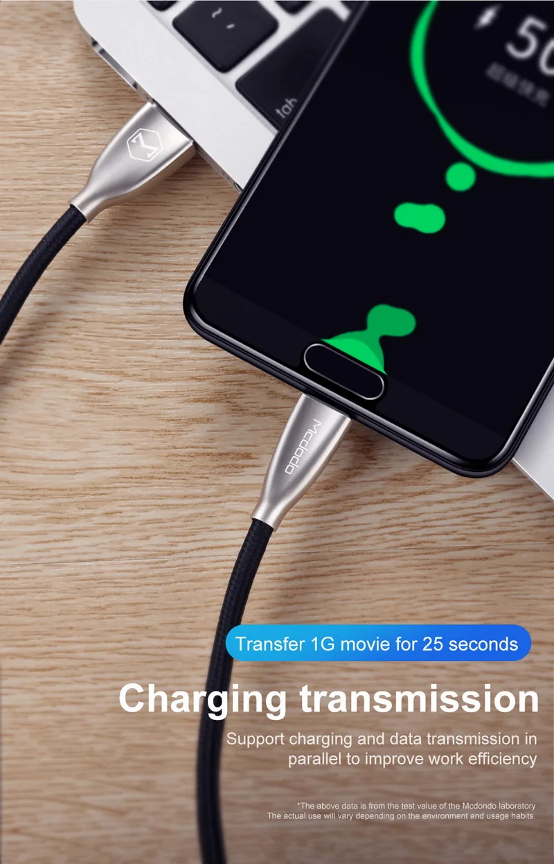 MCDODO светодиодный кабель 5A Super type C для быстрой зарядки usb c, кабель type-c для передачи данных, зарядное устройство usb-c для samsung S9 S8 huawei mate 20 Pro P20
