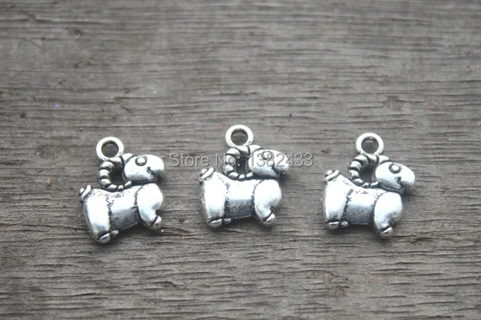 25 шт.-флейта античные тибетские серебряные подвески в виде мини-овец животных 12x14