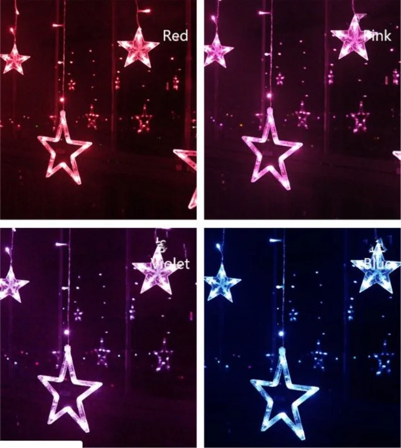 

Christmas Ornaments 2.5M 138 LED Star Lights String Curtain Fairy Light Garland for Wedding Home Party Birthday Decoration