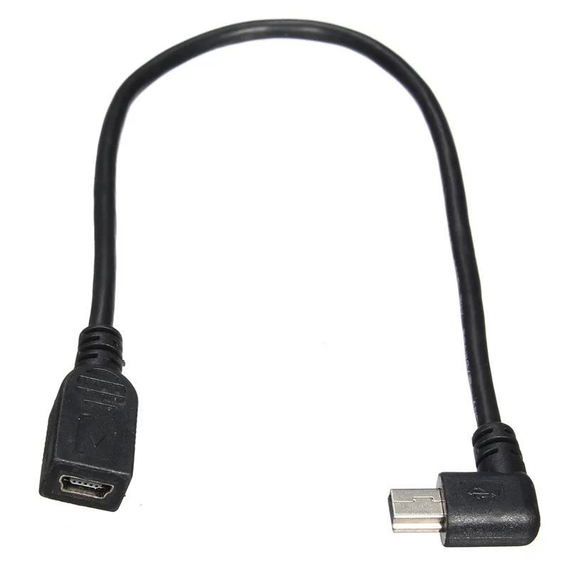 Топ GPS Mini USB 5Pin 90 градусов левый угловой штекер к женскому удлинительному кабелю