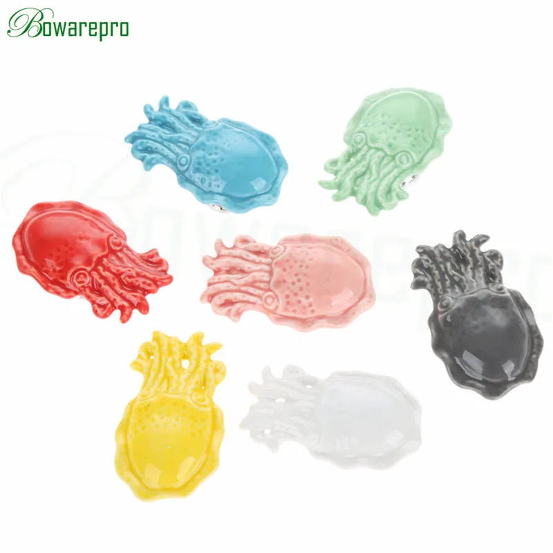 7 шт креативных осьминог море животные керамическая ручка двери детская комната