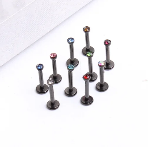 2 шт панк кольцо-гвоздик для губ Пирсинг Labret Tragus из нержавеющей стали кубический