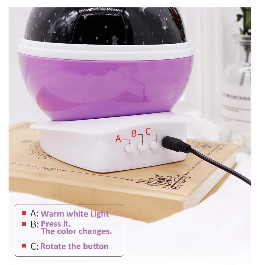 LED Unicorn Baby Night Light Rotating Projector Lamp Children Starry Lighting | Лампы и освещение