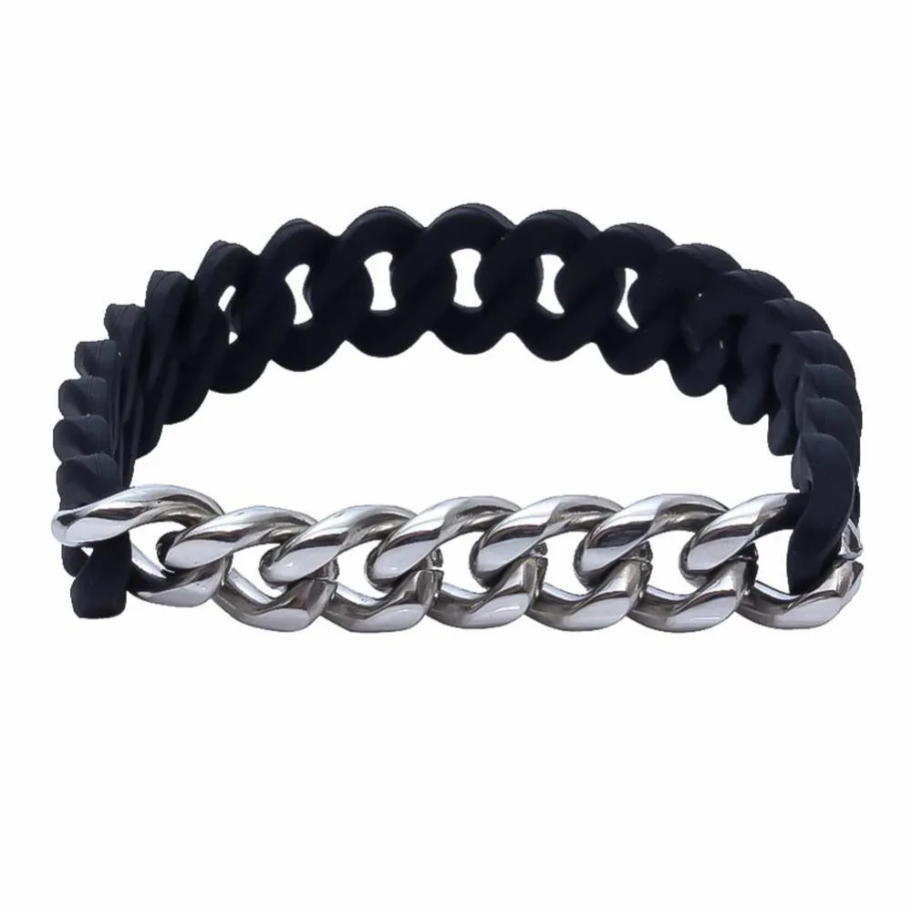Новинка 2018 браслет для мужчин черный и золотой из титановой стали с жареным