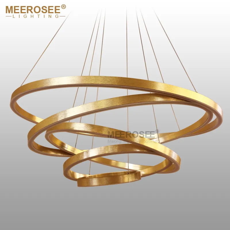 

Large Rings Chandelier Lights Gold Hanging Lamp for Restaurant Chandeliers Acrylic Circle Lampadario Lustres Indoor Lighting
