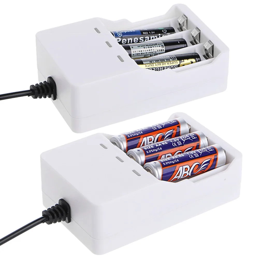 Универсальное автоматическое зарядное устройство 1 2 В с 3 слотами AA/AAA Ni MH Cd USB