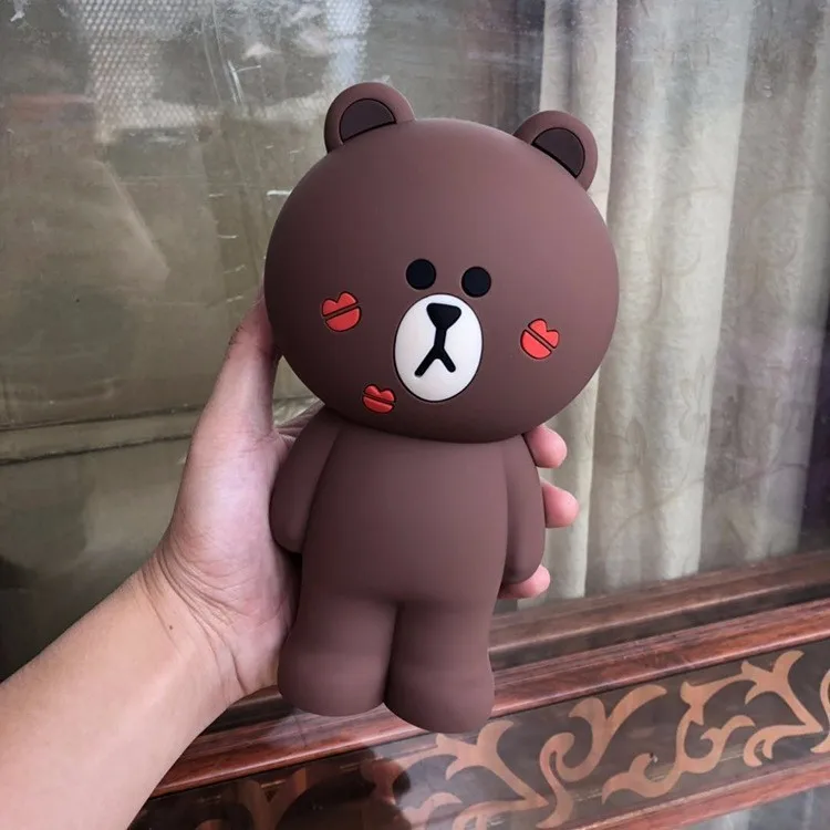 Brown Bear Lip Prin Милый чехол-пенал с объемным рисунком из мультфильма, кавайный корейский Чехол-пенал из силикагеля, подарок для девочек и мальчиков, школьные принадлежности - Цвет: Brown Bear Lip Prin