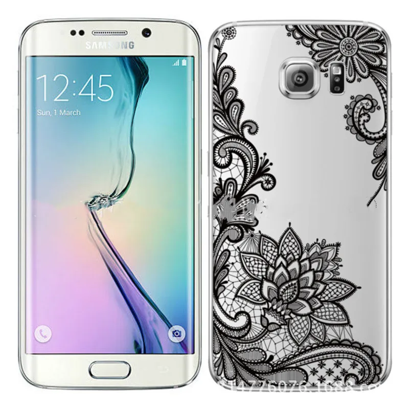 M39-Openwork Кружева транс ТПУ чехол для телефона samsung Galaxy S7 S8 S9 плюс Чехол J серии