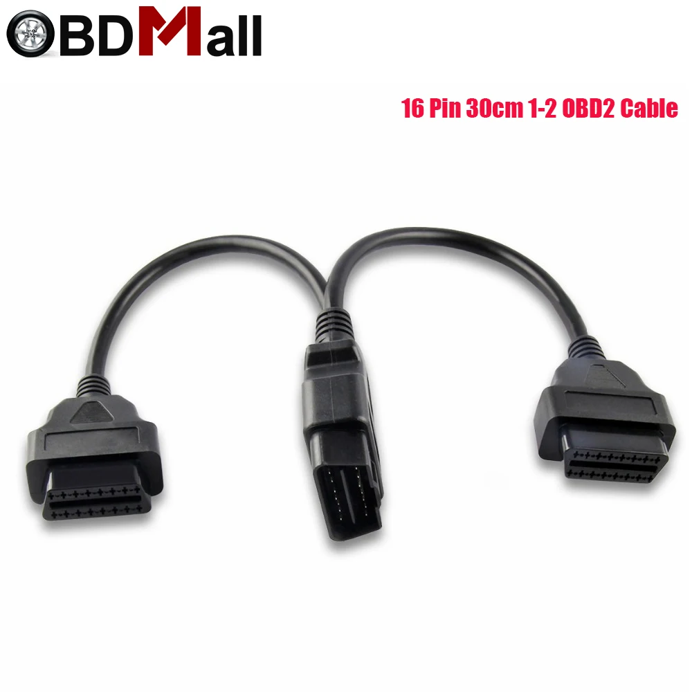 Диагностический Удлинительный разъем OBD2 16 штифтов 30 см 1 2 Папа гнездо