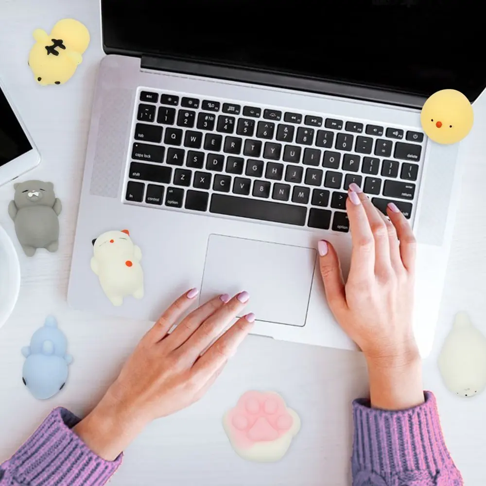 Мягкие силиконовые мини игрушки для кошек антистресс сжимаемые вручную