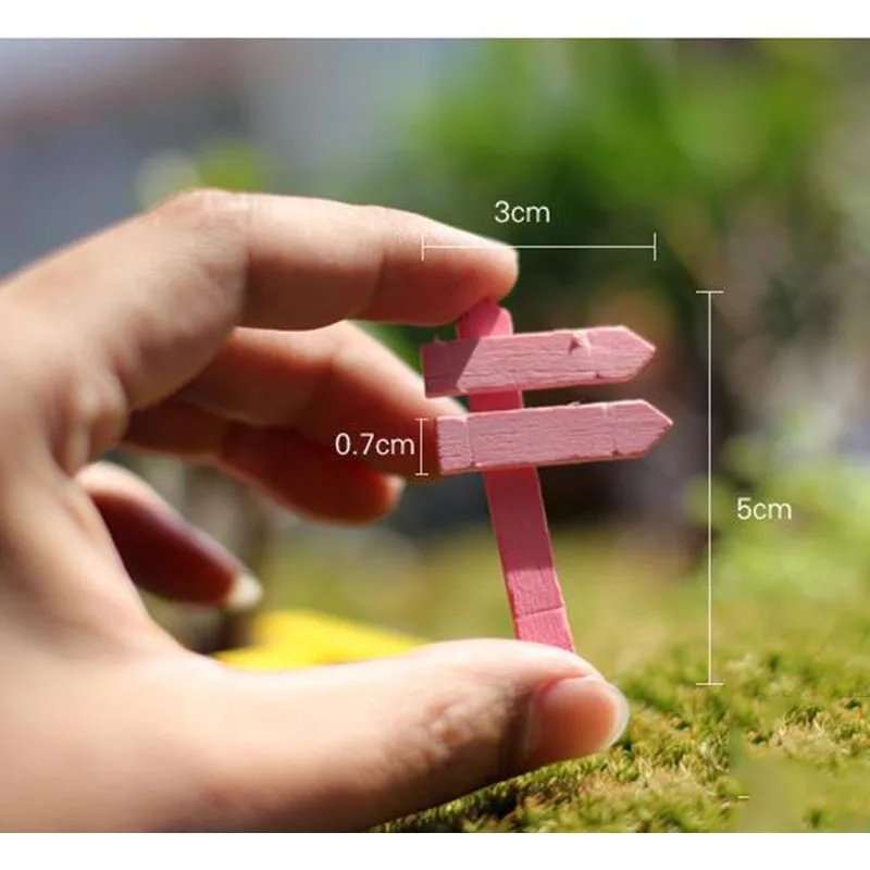 Украшения для дома садовые 5 шт./компл. указатель Microlandschaft DIY мини-забор деревянный аксессуары для ландшафтного дизайна разные цвета