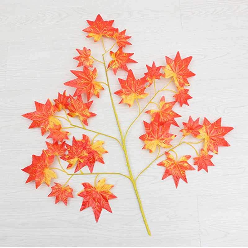1pc/set Artificial Ficus Leaf Ginkgo Biloba Plastic Tree Branches Outdoor Handmade Leaves for Wedding Home Office