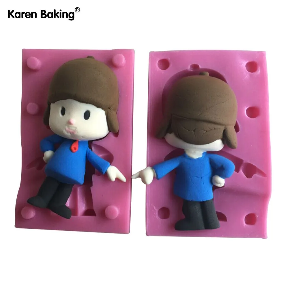 2 шт./компл. 3D Силиконовая форма помадки для макинга Pocoyo торт Kids C463|mould making|mould