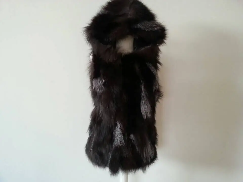 2019 Новинка Бесплатная доставка Мужские туфли из натуральной меха лисы Жилет со