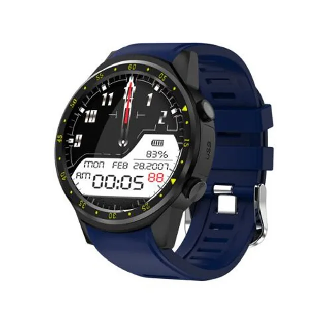 Blue Gps спортивные Смарт-часы с камерой поддержка высотомера сердечного ритма Smartwatch наручные часы для телефона Android - Цвет: Blue