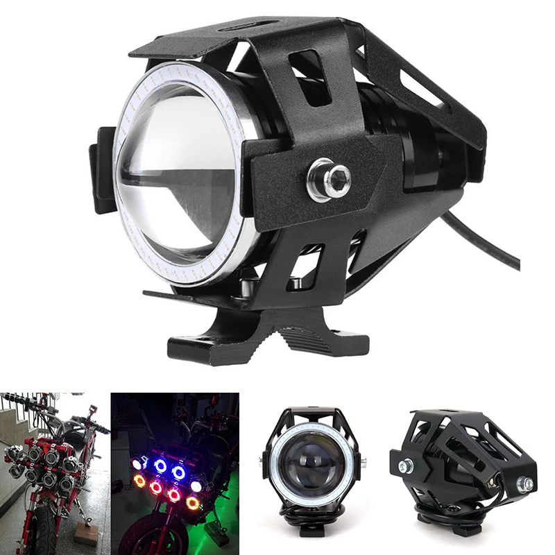 

Новейший 125 Вт U7 светодиодный мотоцикл Ангел глаз головной свет точечный противотуманная фара дальнего света светильник