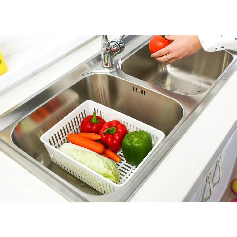 Большой размер двухслойная корзина для слива контейнер хранения холодильника