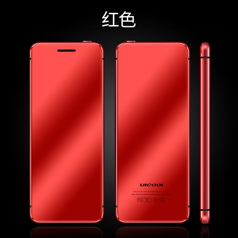 Red Ультра тонкий металлический корпус Ulcool V99 V66A, мини кредитная карта, мобильный телефон, 1,5" Bluetooth Dialer, не теряется, роскошный мобильный телефон - Цвет: Red