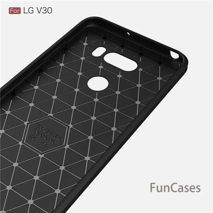 For LG V30 case Luxury Shockproof Slim Armor Carbon Fiber Soft TPU Drawing Phone Case Back Cover Silicone Bag | Мобильные телефоны