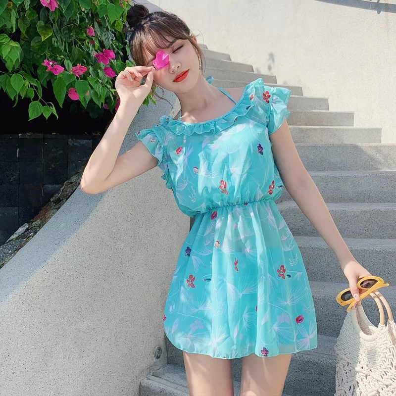 Женский купальник с открытой спиной черный купальный костюм принтом и лямкой на